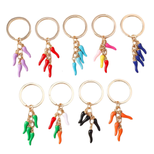 Độc đáo Ớt Keychain Hợp kim kẽm thu nhỏ Key Organiser trang trí móc chìa khóa dễ thương cho Túi Xách Ba Lô Quà Tặng