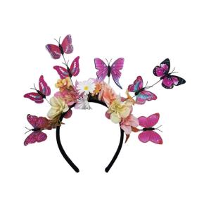 Handmade hoa bướm hairhoop fascinator headbands cho người lớn âm nhạc trang phục lễ hội sự kiện chủ đề bên mặc