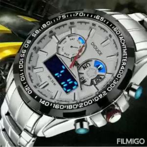 DIOUCE DiouShi direct manufacturer dropshipping for cross-border e-commerce hot-selling products LED Dual movement watch is waterproof 30M
