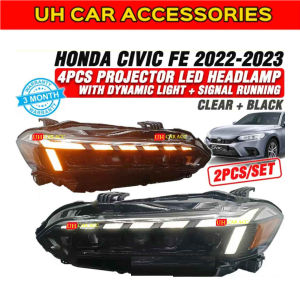 HONDA CIVIC FE 2022-2023 4PCS PROJECTOR LED HEADLAMP WITH DYNAMIC LIGHT+ SIGNAL RUNNING