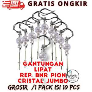 [GROSIR] GANTUNGAN LIPAT REP. BNR PION CRISTAL JUMBO / PACK ISI 10 PCS