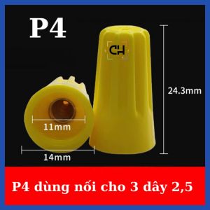 Cút xoắn nối dây điện nhanh P1P6Cos chụp xoắn ốcNúm vặn nối dây an toàn chịu tải cao túi 100 cái