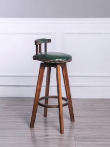 High Chair Bar Stool Bar Dining Chair Bar Stool Bar Stool Chair With Cushion Solid Wood Carbonized Rotating Front Table Creative