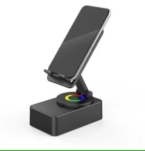 ECILY ลำโพงบลูทูธไร้สาย5-In-1เดสก์ท็อปขาตั้งโทรศัพท์แบบพับได้ขาตั้งมือถือแบบพกพาชาร์จซ้ำได้อเนกประสงค์เหมาะสำหรับห้องครัวการเดินทางงานเลี้ยงโรงยิมและการใช้งานกลางแจ้ง