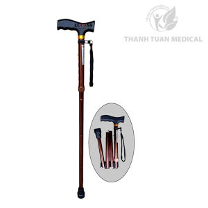 Gậy gấp gọn 4 khúc Lucass Y-27/Y590 điều chỉnh chiều cao hợp kim nhôm