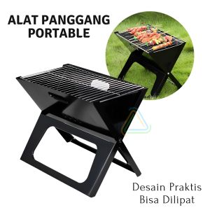 Alat Panggang BBQ Sate Jagung Daging Steak Barbeque Grill Portable