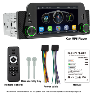 ESSGOO 5.0 Inch 1 DIN Car MP5 Player Wireless Carplay Android Auto Mirrorlink Support BT Call Music FM Radio USB Video Free shipping