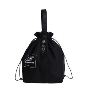 ECOCOKU Students For Women Men Thermal Insulated Canvas Letter Large Capacity Korean Lunch Bag Fresh Cooler Bags Tote Food Container Lunch Storage Handbags