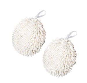 2 PACK CHENILLE MICROFIBER HAND TOWELS HANGING KITCHEN HAND TOWEL BATHROOM HAND TOWELS WITH LOOP QUICK DRY COLTHS FOR CLEANING SOFT ABSORBENT MICROFIBER HAND TOWELS