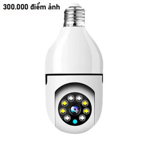 Camera Wifi ngoài trời 8 LED Đuôi Bóng Đèn Xoay 360 Độ 3.0Mps - 1080P