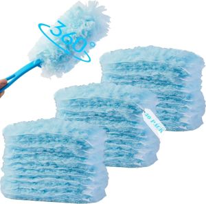Duster Refill Compatible with Swiffer Duster 360 Heavy Duty Duster Kit Includes 30 Dusters Refills and 1 Handle Multi-Surface Dusters for Cleaning Corner Furniture Car Blinds