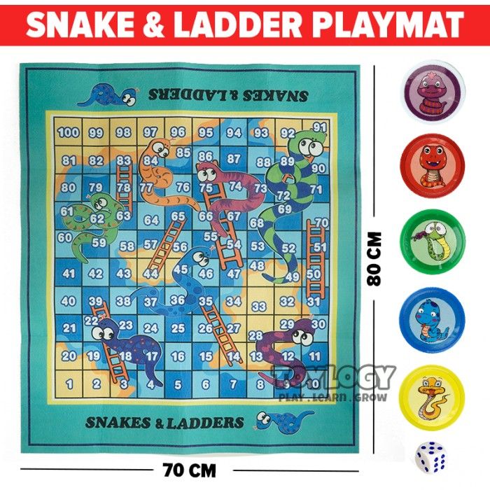 Snake and Ladder Playmat Game ( Matras Permainan Ular Tangga )(R6H0) Berkualitas Nyaman Multifungsi Termurah Alas Rumah B9G2 Polos Simple Lucu Children Motif Gambar Terlaris Edukasi Matras Bermain Baby Kekinian Unik Belajar Bayi Terbaru Portable Premium S