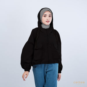 BEST SELLER | COTTON INSTYLE – Megan Jaket Crop Parasut Wanita | Jaket Parasut Premium Kekinian