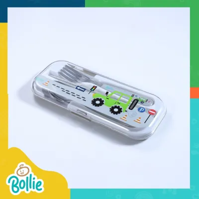 Bollie Baby Toddler Trio Cutlery Set (Spoon Fork Chopsticks for Kids)