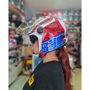 Mũ bảo hiểm 3/4 M668 chính hãng tem 93 Marquez - Nón bảo hiểm 2 kính