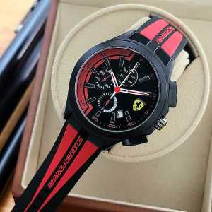 Jam Tangan Pria Ferari Analog Chrono Sports Karet Rubber Model Terbaru Fashion Cowok Kekinian Keren Elegan Mewah