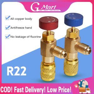 ⭐【LazTop Seller】【R410/R22】Refrigeration Charging Air Conditioning Adapter for R410A R22 1/4" Liquid Safety Valve Hose R22 Copper Adapters AC-Copper-Adapter