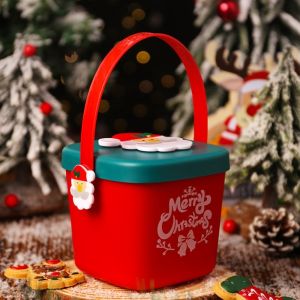 NALANILI Đa năng Hộp quà giáng sinh Sáng Tạo Eve Hộp Trái Cây giáng sinh  Cầm tay Xô kẹo Đồ dùng cho bữa tiệc
