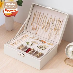 Jewelry Box 1-3 Layers Velvet Ring Necklace Jewelry Storage Box Earrings Display Tray