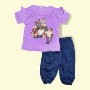 DYGO STELAN ANAK PEREMPUAN TERLARIS MOTIF BTS 1-4 TAHUN BISA COD SABLON DTF