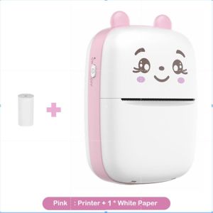 Printer Mini Kartun Thermal Bluetooth / Printer Thermal Mini Portabel Bluetooth Saku / Kertas Tanda Terima / Pertanyaan Yang Salah Mencetak Label Memo Dengan Kabel Usb  DIY Home Use Bluetooth Photo Label Printer