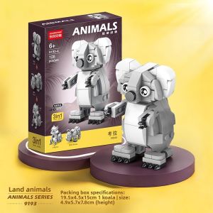 Tyrannosaurus dinosaur elephant panda kangaroo tiger animal assembled building blocks childrens toy