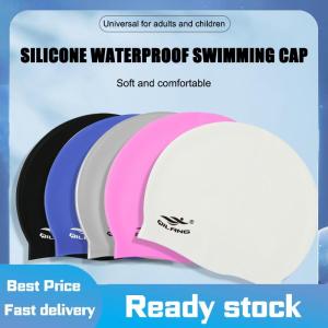 Sports🚴🏻♀️ Mũ bơi Silicone bảo vệ tai không thấm nước phổ quát cho người lớn và trẻ em 50g với mũ bơi đầu xếp li
