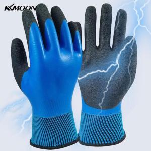 KKmoon Electrician Gloves 2 Pcs Flexible Electrical Insulated Gloves Nylon Rubber Double Sided Insulation Breathable for Household Use