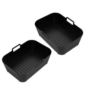 Set of 2 Air Fryers Pads Rectangular Silicone Liners Nonstick Cooking Accessory Air Fryers Basket for Frying Machine Use