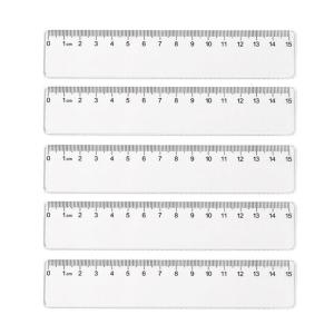 5 Pcs 15cm 20cm Plastic Ruler Straight Ruler Clear Ruler Measuring Tool Primary School Ruler Set School Office Supplies