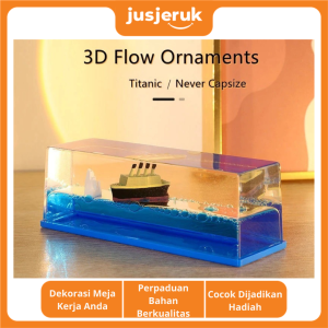 JFactory Pajangan Kapal Pesiar Titanic Cruise Ship Hourglass Decoration untuk Dekorasi Meja dan Ruang Kerja