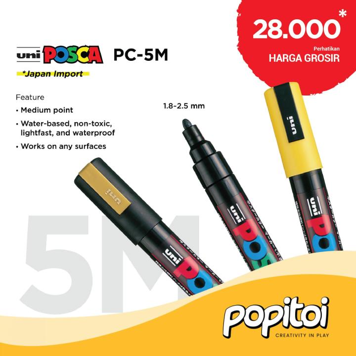 UNI POSCA PC-5M Paint Marker (Medium Point) Acrylic Akrilik Spidol