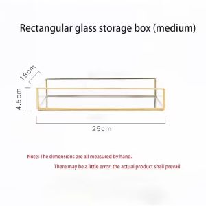 Glass storage box tray jewelry and cosmetics organizer showcases edging portable and lightweight home decoration