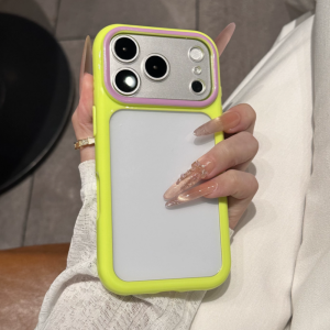 Luxury Glossy Hit Color Couple Phone Case for iPhone 17 16 15 14 13 12 11 Pro Max Plus Camera Protection Clear Hard Cover Fundas