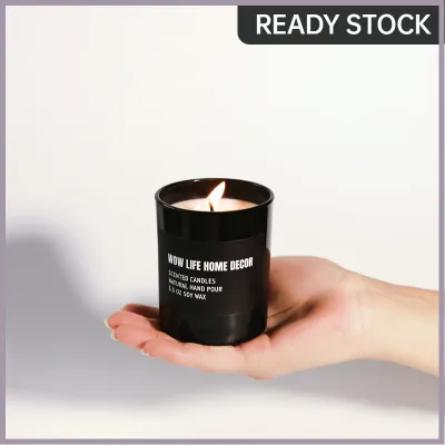 Scented Candle150g Soy Wax black chic cup essential oil added aromatherapy gift packaging