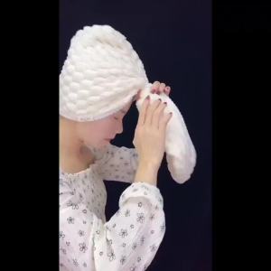 Dry hair cap new style quick drying double layer thickened water absorbing bath cap non hair shedding headscarf