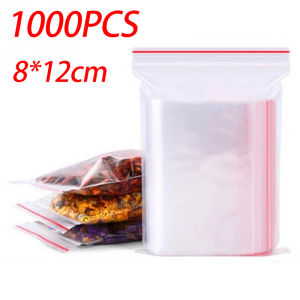 1000PCS Clear Ziplock Pouches Resealable Plastic Bags for Clothes Accessories Snack Food Storage