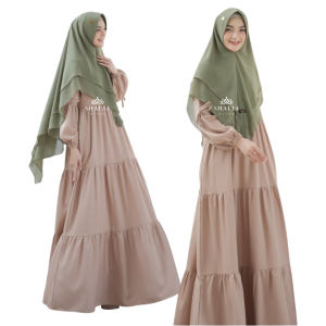 Nararaya Claudya Set Dress Khimar Syari Lady Zarra Premium Wanita Dewasa Kekinian