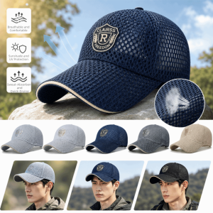FELIZ Embroidery Pattern Mesh Baseball Cap Multicolor Breathable Mesh Flat Cap High Quality Woven Breathable Mesh Cap Sporty
