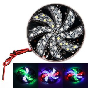Lampu LED Kipas 8 CM Putar Nyala RGB Waterproof 12V - 24V Universal Motor Mobil Pick up Truk DLL