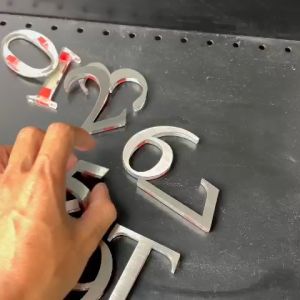 CSM SUS Tape Letters Numbers Stainless Steel Sticker Sign Door House 0-9 S T Symbol 2.5 Inch