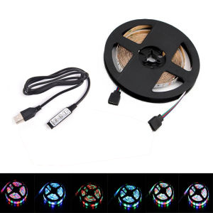 Full Set 5V USB RGB Strip Lights Controller 1/2/3/4/5 M 60LEDs/M 2835 SMD LED Flexible Tape  For PC TV Backlight