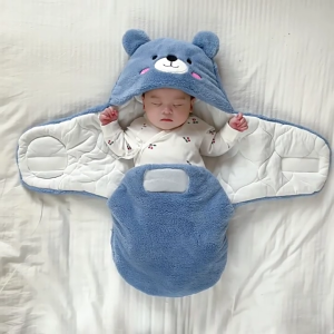 Newborns Baby Swaddles Blanket 360 Degree Wrap with Easy Open Zippered Designing for Fall Winter Cold Protections
