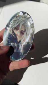 Sylus Love and Deepspace Silver Wings Requiem Exquisite Oval Badge Pin Brooch Merch DIY Gift for Students Anime Game Collection