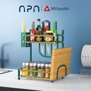 Nipiin 2/3Tiers Spice Rack Stainless Steel  Kitchen Condiment Seasoning  Storage Organizer Rack