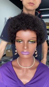 Finger wave human hair wigs Short mechanism human hair wigs headgear fan roll