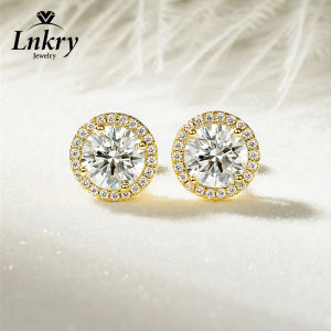 Lnkry GRA Certified 5mm/6.5mm Moissanite Halo Earrings for Women Girls Lab Diamond Stud Earring Accessories Jewelry2026