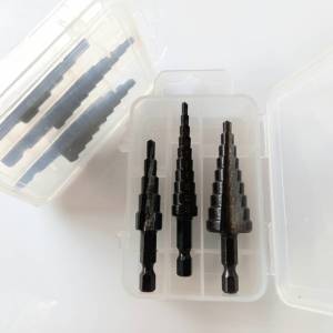 ดอกสว่าน ดอกเจดีย์ ดอกเจาะเหล็ก ทรงเจดีย์ เจาะขยาย คว้านรู ดอกสว่านทรงเจดีย์ ดอกสว่านสเต็ป HSS แกนหกเหลี่ยม มีขนาด ขนาด 4-20/4-12/3-12