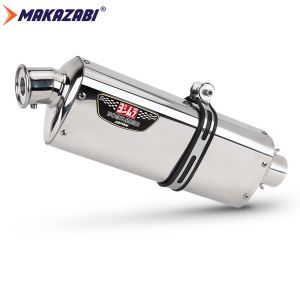 51MM High Quality Universal Motorcycle Exhaust Muffler Pipe Modify Yoshimura Canister End pipe tube Vent PIPE Silver COLOR for Triumph Trident Tiger 660 ZX6R Z250 R3 MT07 CBR650R CB250R GSX250R GSX-8R   CFMOTO 450MT etc