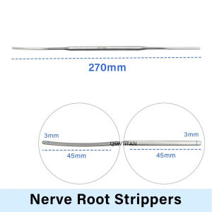 QSWTITAN Stainless Steel Dual Channel Nerve Root Probe Lumbar Pedicle Probe Curved Straight Blade Groove Tips Orthopedic Instrument